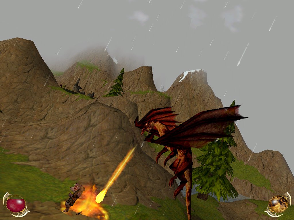 A Grull being roasted (Order of the Flame screenshot) Click to enlarge