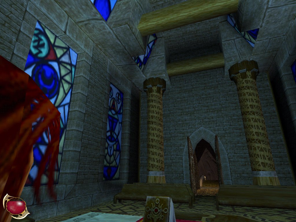 Inside the temple (Order of the Flame screenshot) (c) 1999 Psygnosis